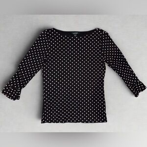 Lauren Ralph Lauren Woman’s Large Black& White PolkaDots Shirt